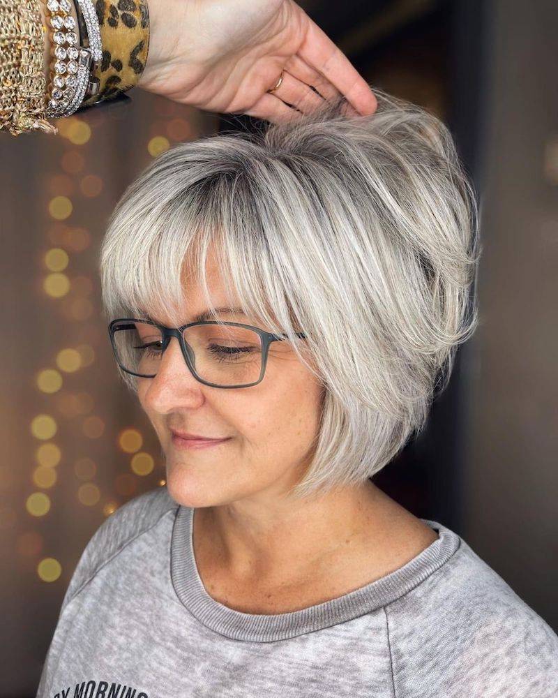 silber bob mit pony