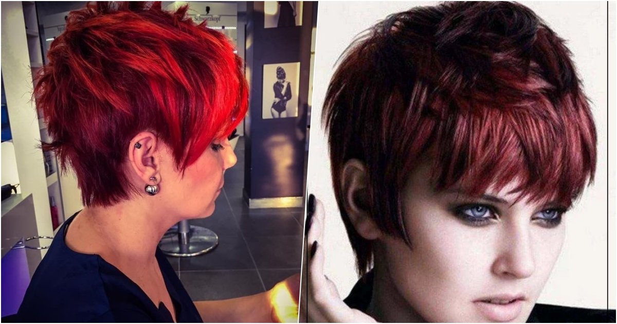 Kurze Haare Rote Strähnen