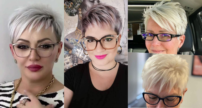 Kurzhaarfrisur ideal beim Tragen einer Brille: Beste und neueste Haarschnitte für Frauen