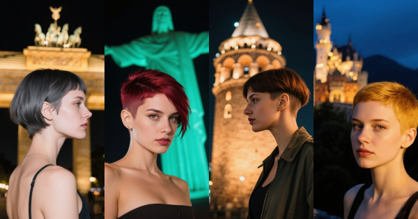 Mit Kurzhaarfrisuren entdecken wir die Welt. Glitzernd und aufregend.