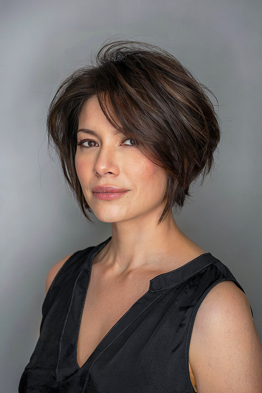 Schicke kurze Bob-Frisuren mit Schichten, die Sie 2025 ausprobieren sollten