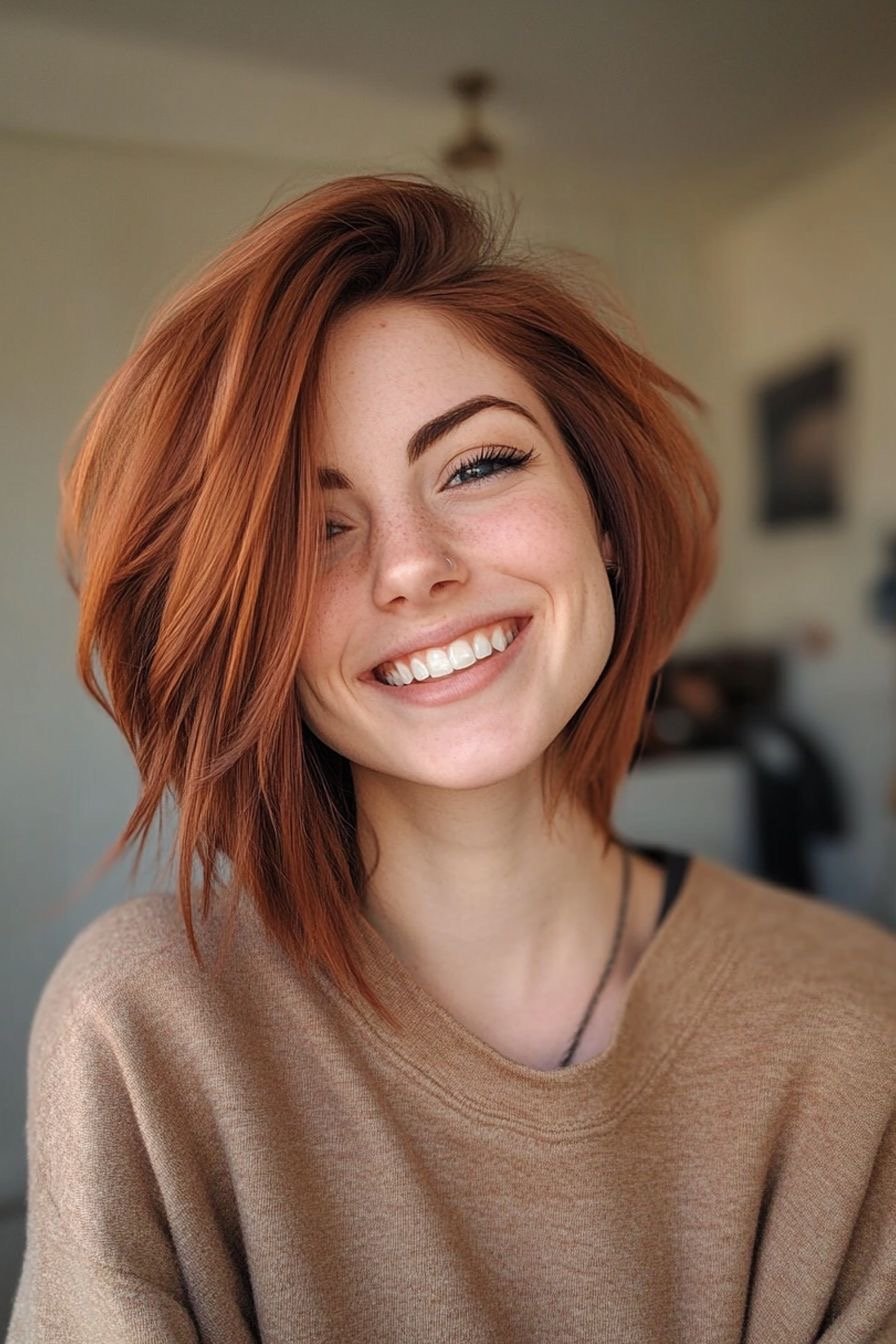 Pixie-Perfektion: Über 20 kupferfarbene Pixie-Frisuren, die die Wärme des Herbstes widerspiegeln