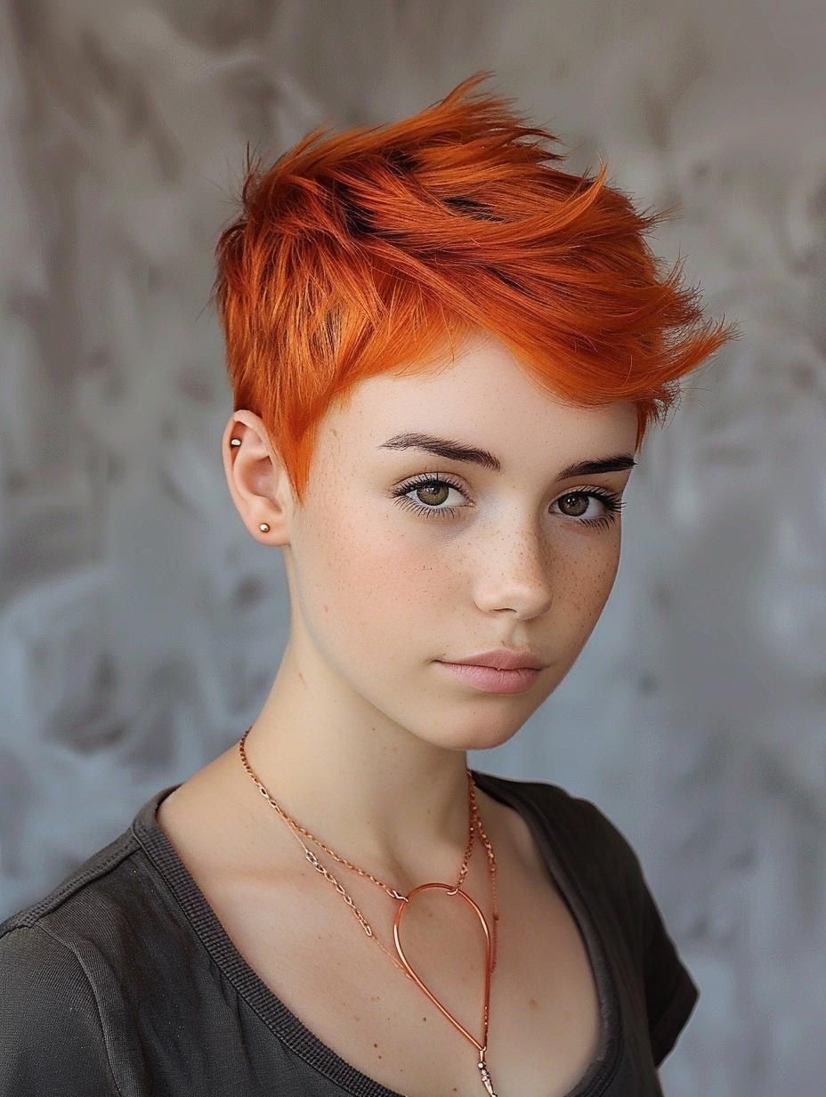 Pixie-Perfektion: Über 20 kupferfarbene Pixie-Frisuren, die die Wärme des Herbstes widerspiegeln