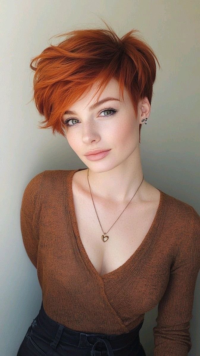 Pixie-Perfektion: Über 20 kupferfarbene Pixie-Frisuren, die die Wärme des Herbstes widerspiegeln