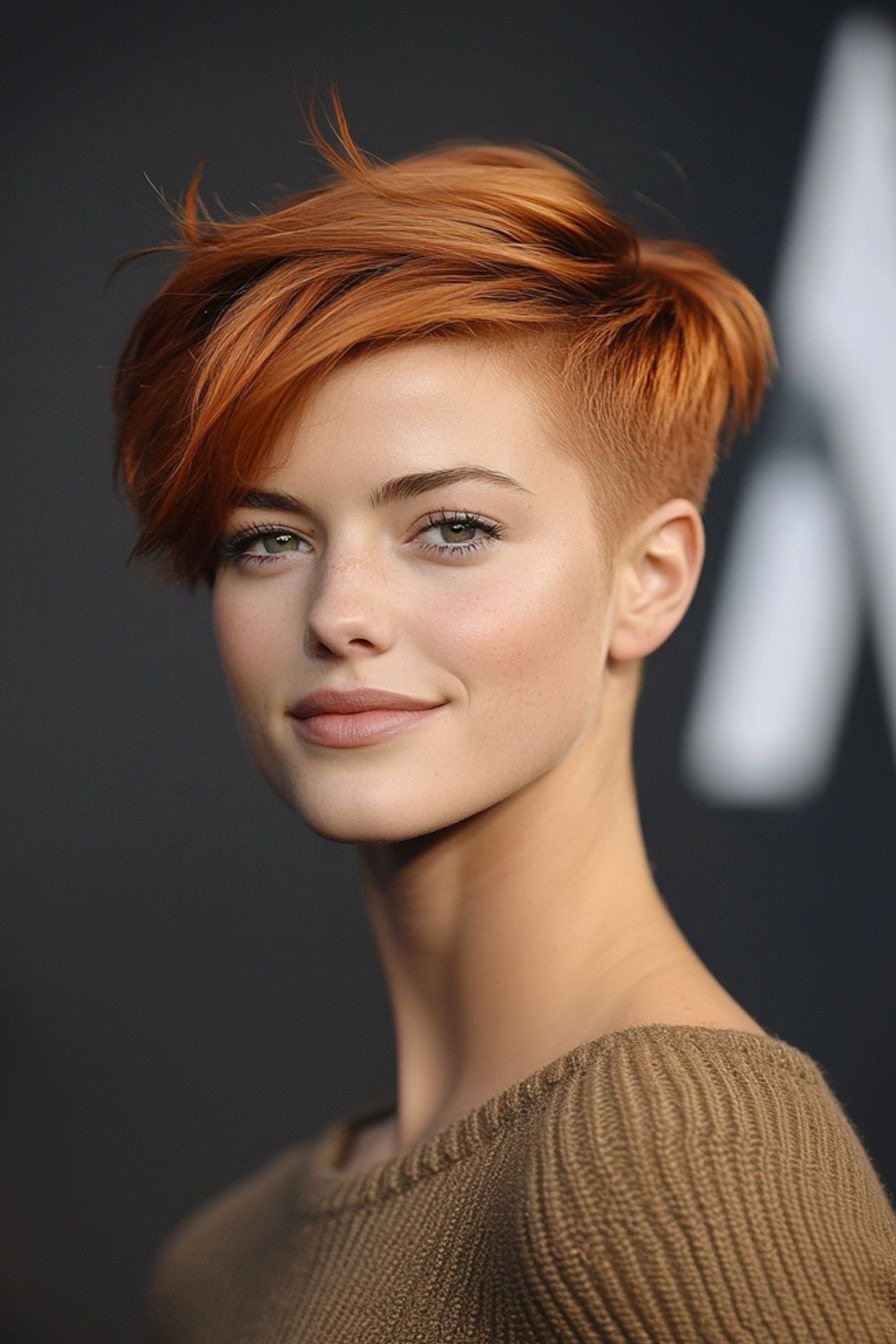 Pixie-Perfektion: Über 20 kupferfarbene Pixie-Frisuren, die die Wärme des Herbstes widerspiegeln