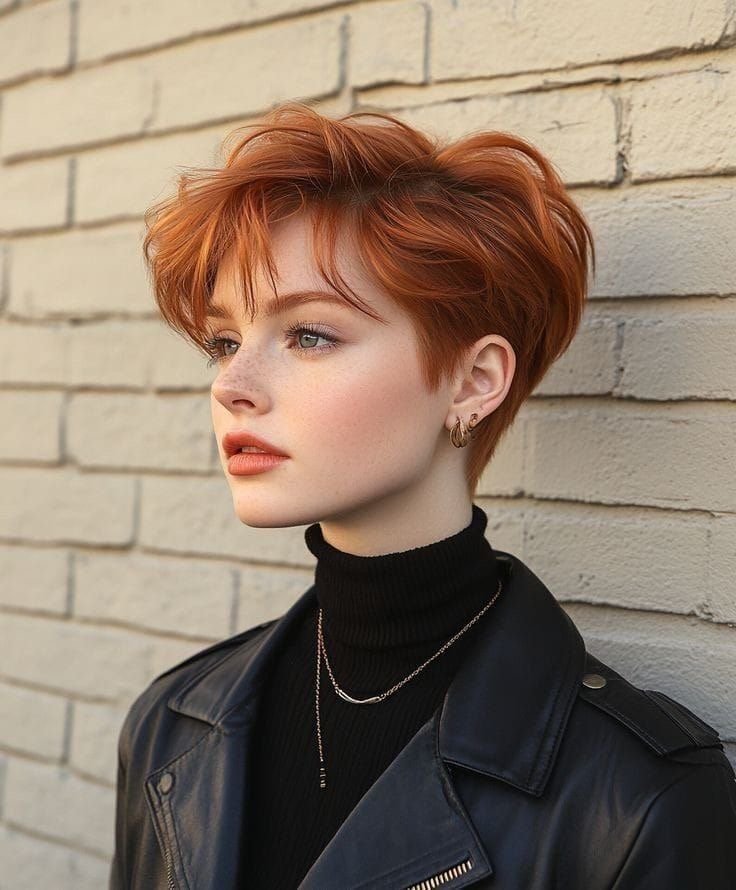 Pixie-Perfektion: Über 20 kupferfarbene Pixie-Frisuren, die die Wärme des Herbstes widerspiegeln