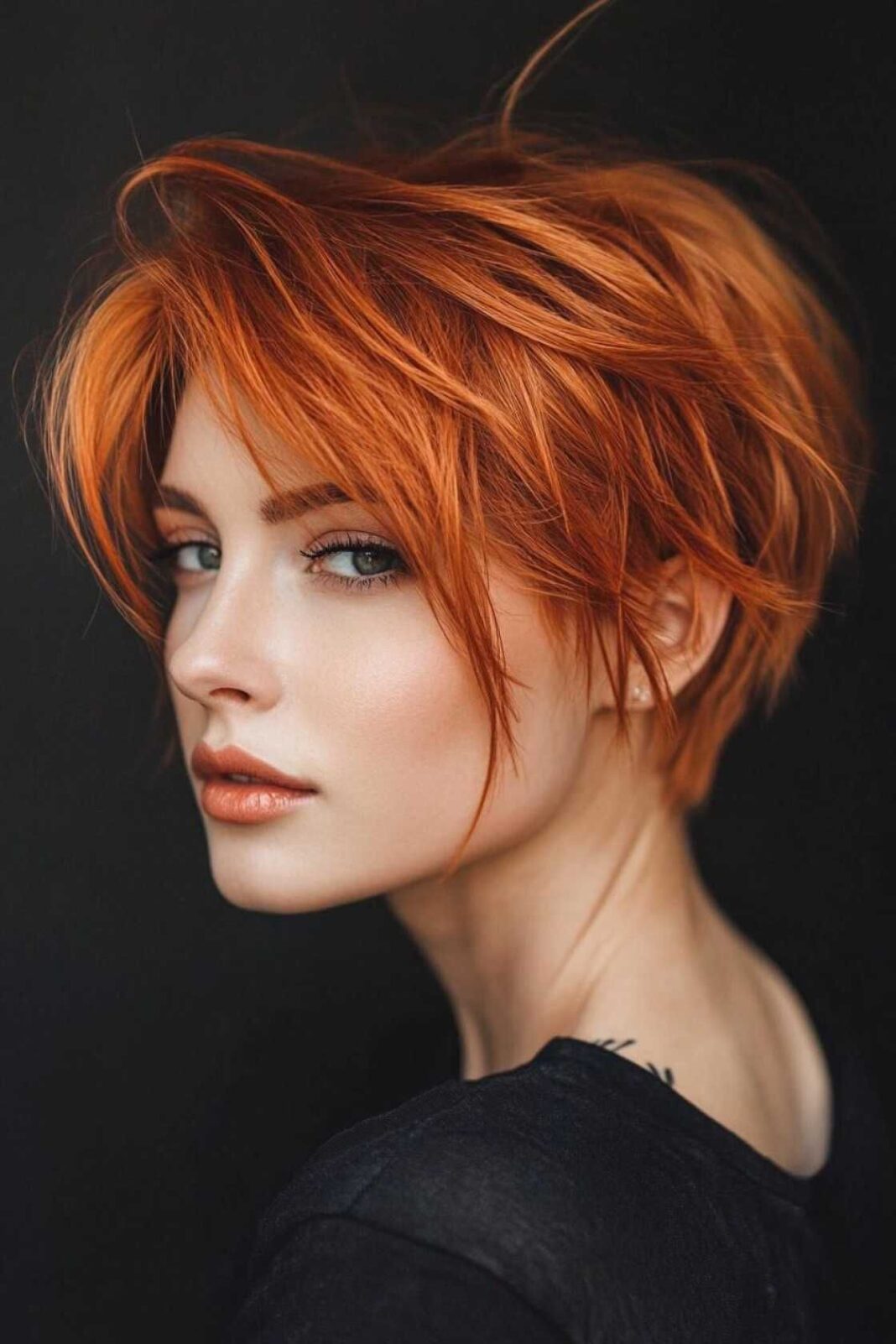 Pixie-Perfektion: Über 20 kupferfarbene Pixie-Frisuren, die die Wärme des Herbstes widerspiegeln