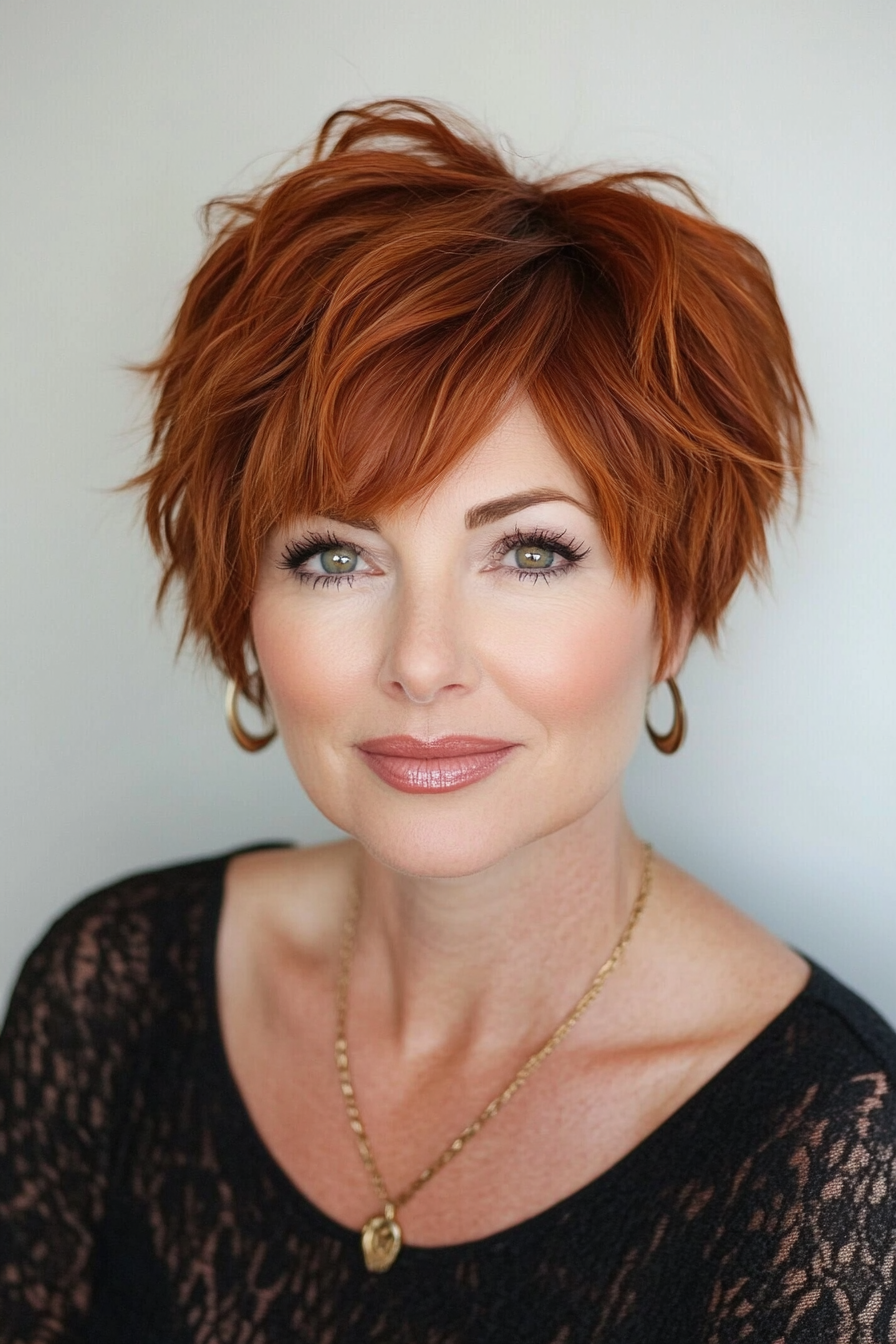 Pixie-Perfektion: Über 20 kupferfarbene Pixie-Frisuren, die die Wärme des Herbstes widerspiegeln