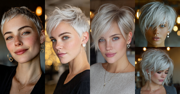 Gefrorene Schönheit: Kurzhaar-Inspirationen in Eisigen Silber und Platintönen