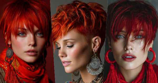 Leuchtend, kurz, rebellisch- der rote Pixie als Statement-Frisur