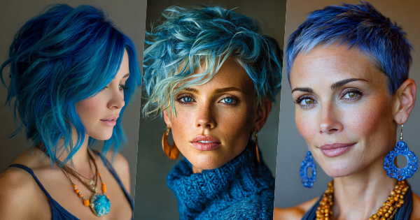 Von Denim bis Electric Blue: Die schönsten Blautöne für moderne Kurzhaarfrisuren