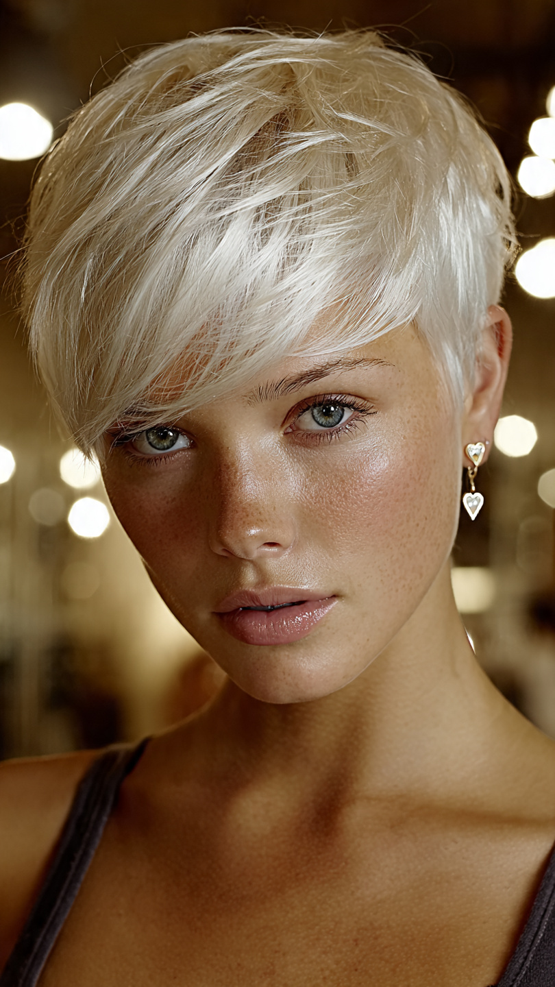 Gefrorene Schönheit: Kurzhaar-Inspirationen in Eisigen Silber- und Platintönen