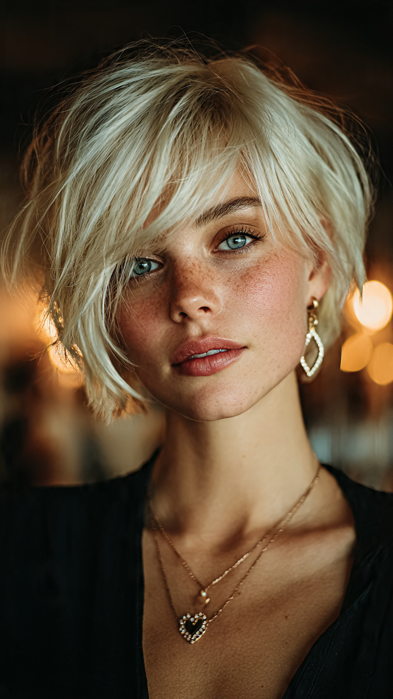 Gefrorene Schönheit: Kurzhaar-Inspirationen in Eisigen Silber- und Platintönen