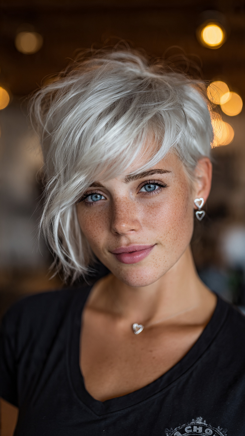 Gefrorene Schönheit: Kurzhaar-Inspirationen in Eisigen Silber- und Platintönen