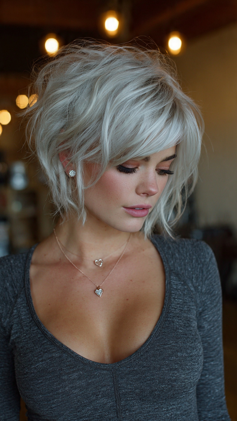 Gefrorene Schönheit: Kurzhaar-Inspirationen in Eisigen Silber- und Platintönen