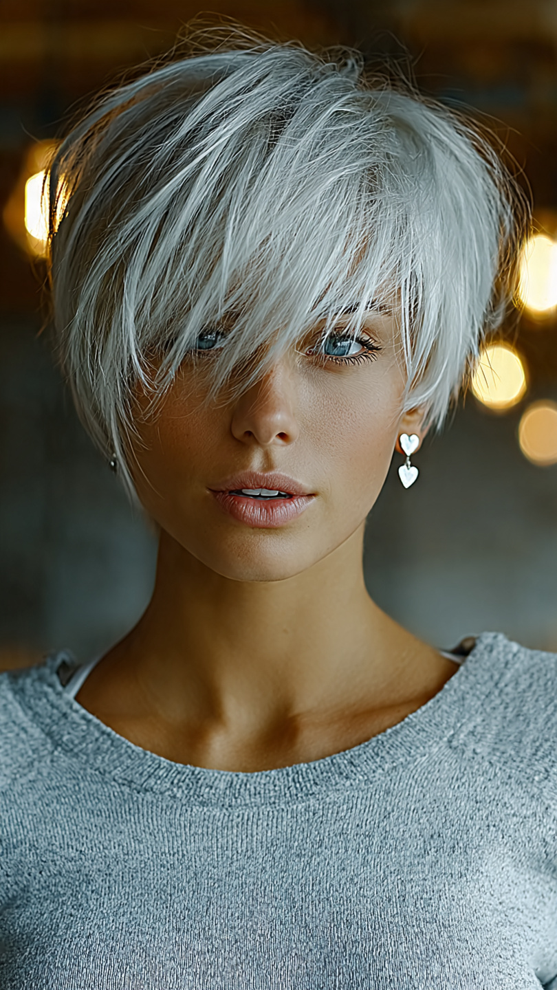 Gefrorene Schönheit: Kurzhaar-Inspirationen in Eisigen Silber- und Platintönen