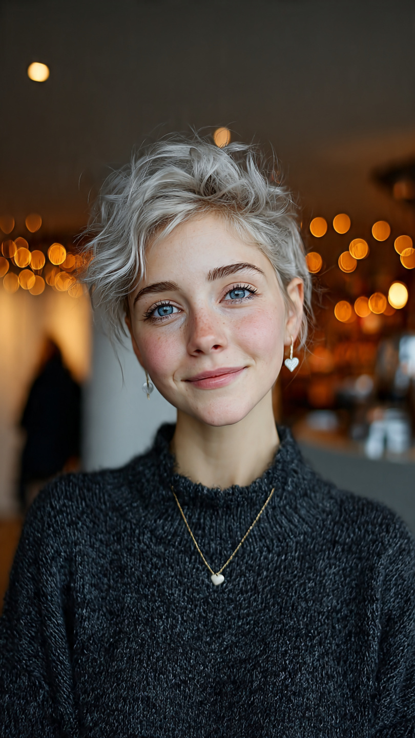 Gefrorene Schönheit: Kurzhaar-Inspirationen in Eisigen Silber- und Platintönen
