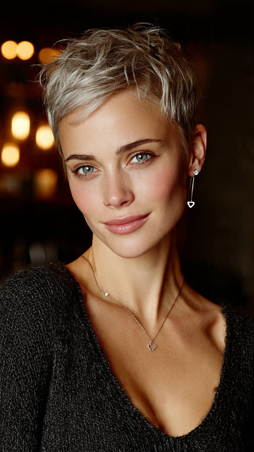 Gefrorene Schönheit: Kurzhaar-Inspirationen in Eisigen Silber- und Platintönen