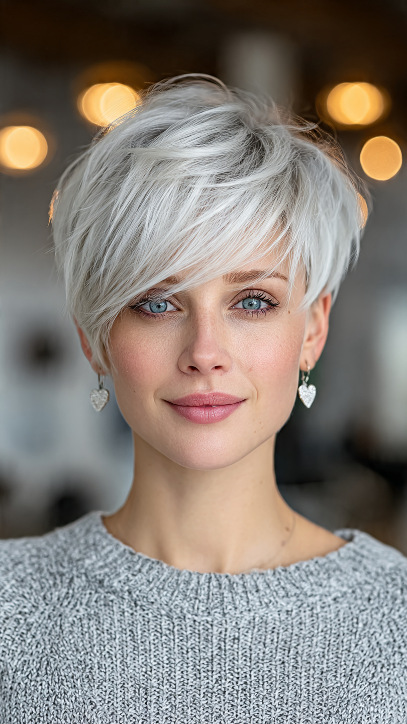 Gefrorene Schönheit: Kurzhaar-Inspirationen in Eisigen Silber- und Platintönen