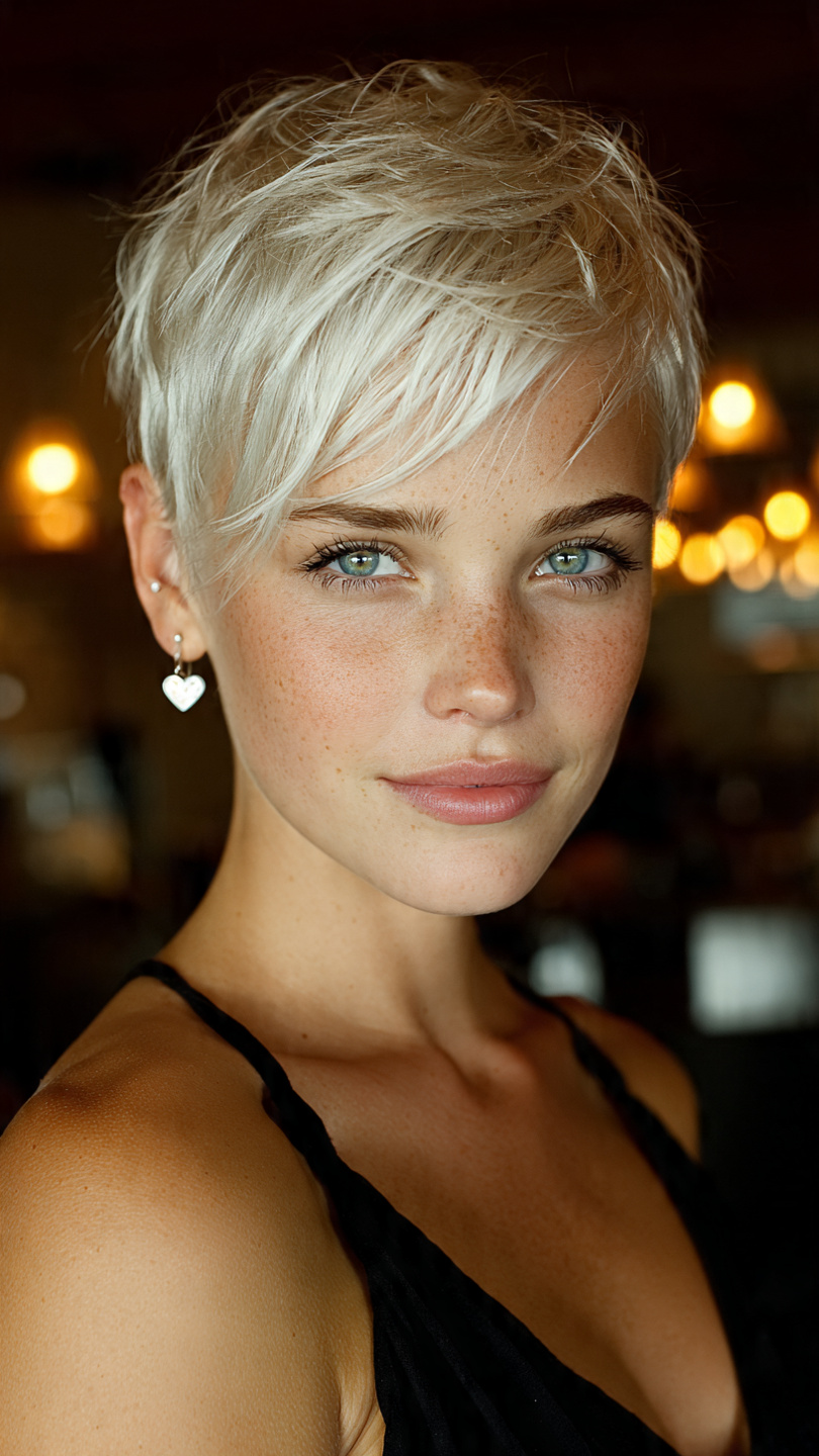 Gefrorene Schönheit: Kurzhaar-Inspirationen in Eisigen Silber- und Platintönen