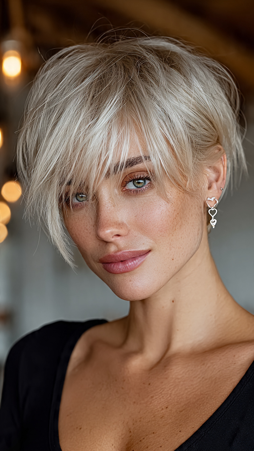 Gefrorene Schönheit: Kurzhaar-Inspirationen in Eisigen Silber- und Platintönen
