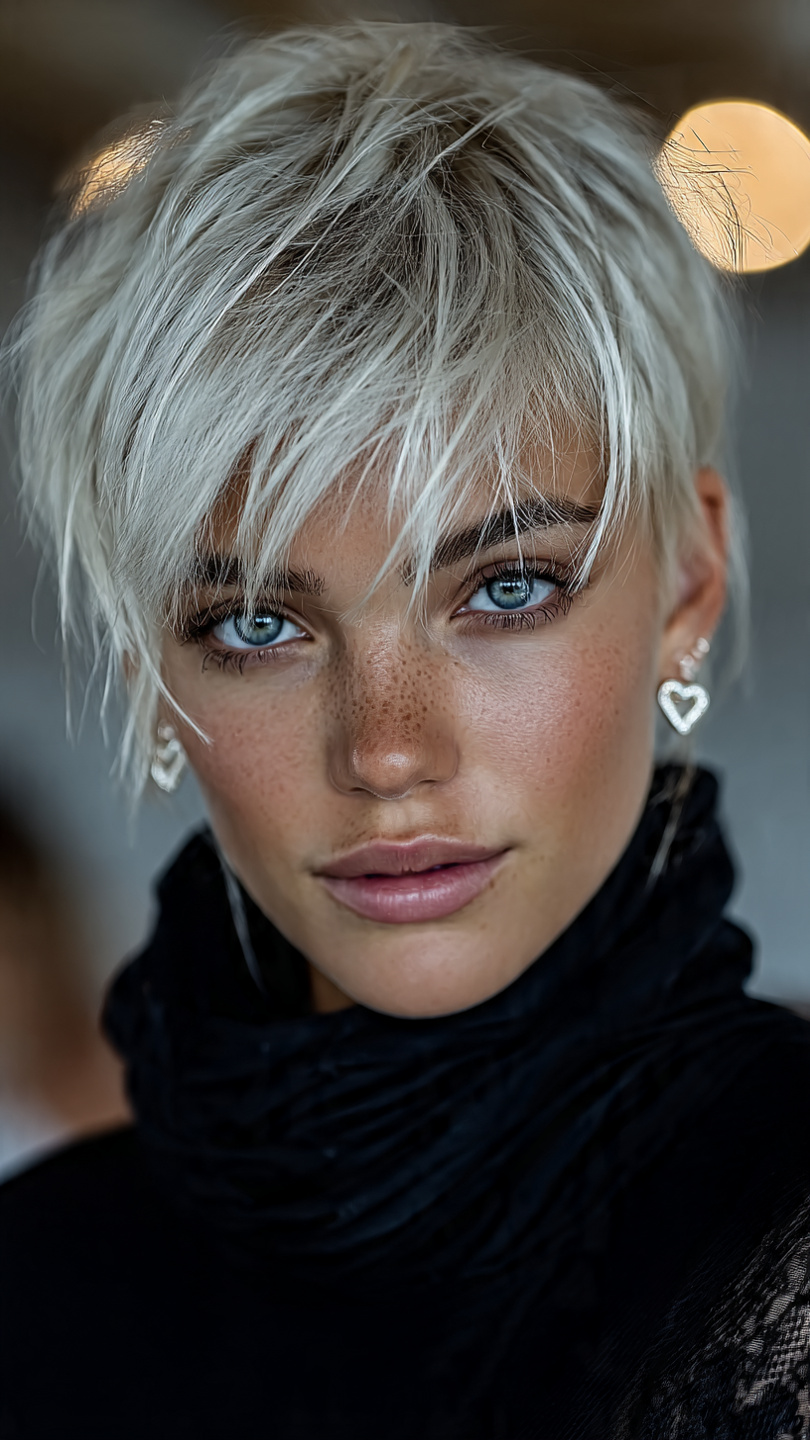 Gefrorene Schönheit: Kurzhaar-Inspirationen in Eisigen Silber- und Platintönen