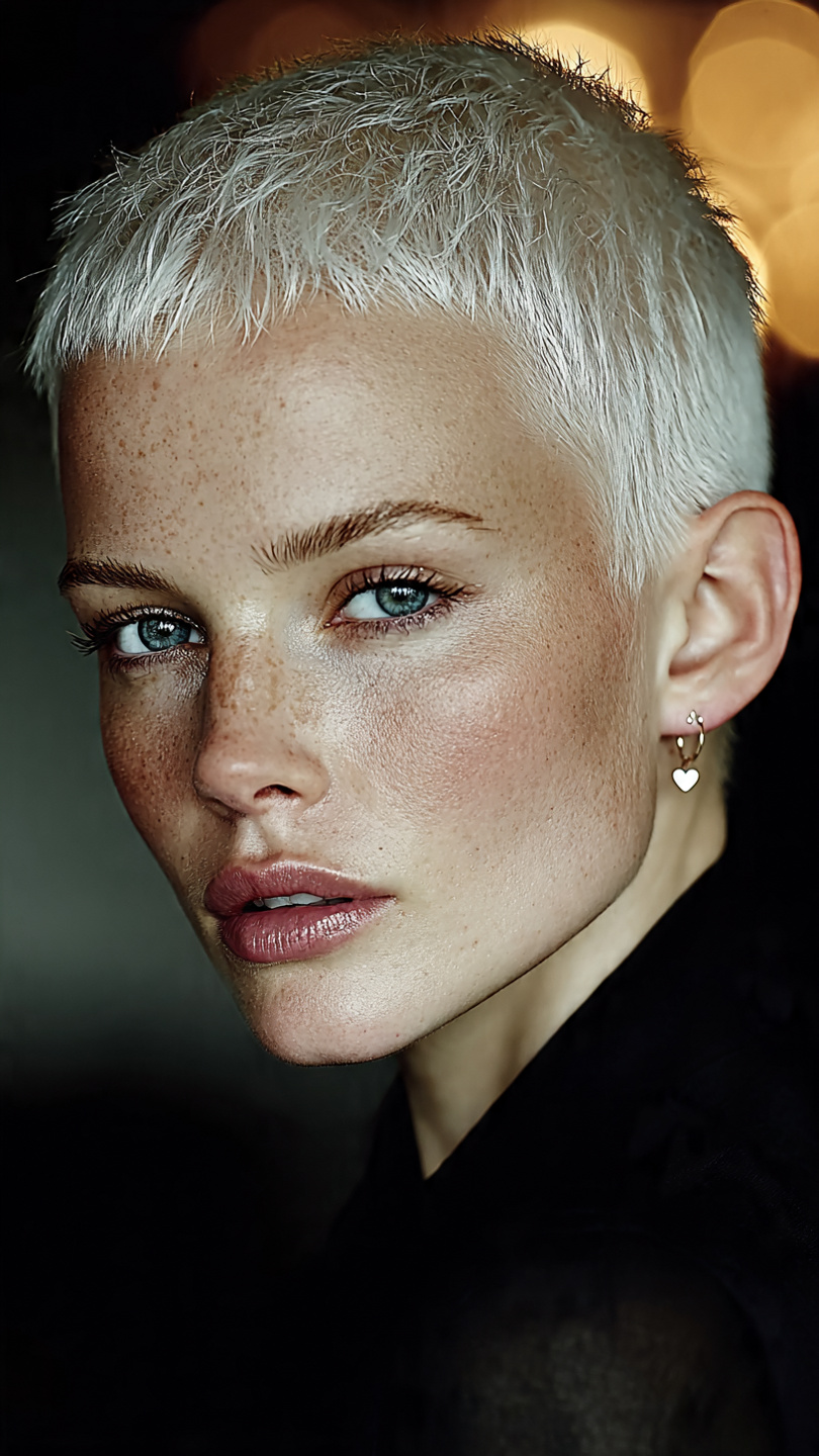 Gefrorene Schönheit: Kurzhaar-Inspirationen in Eisigen Silber- und Platintönen