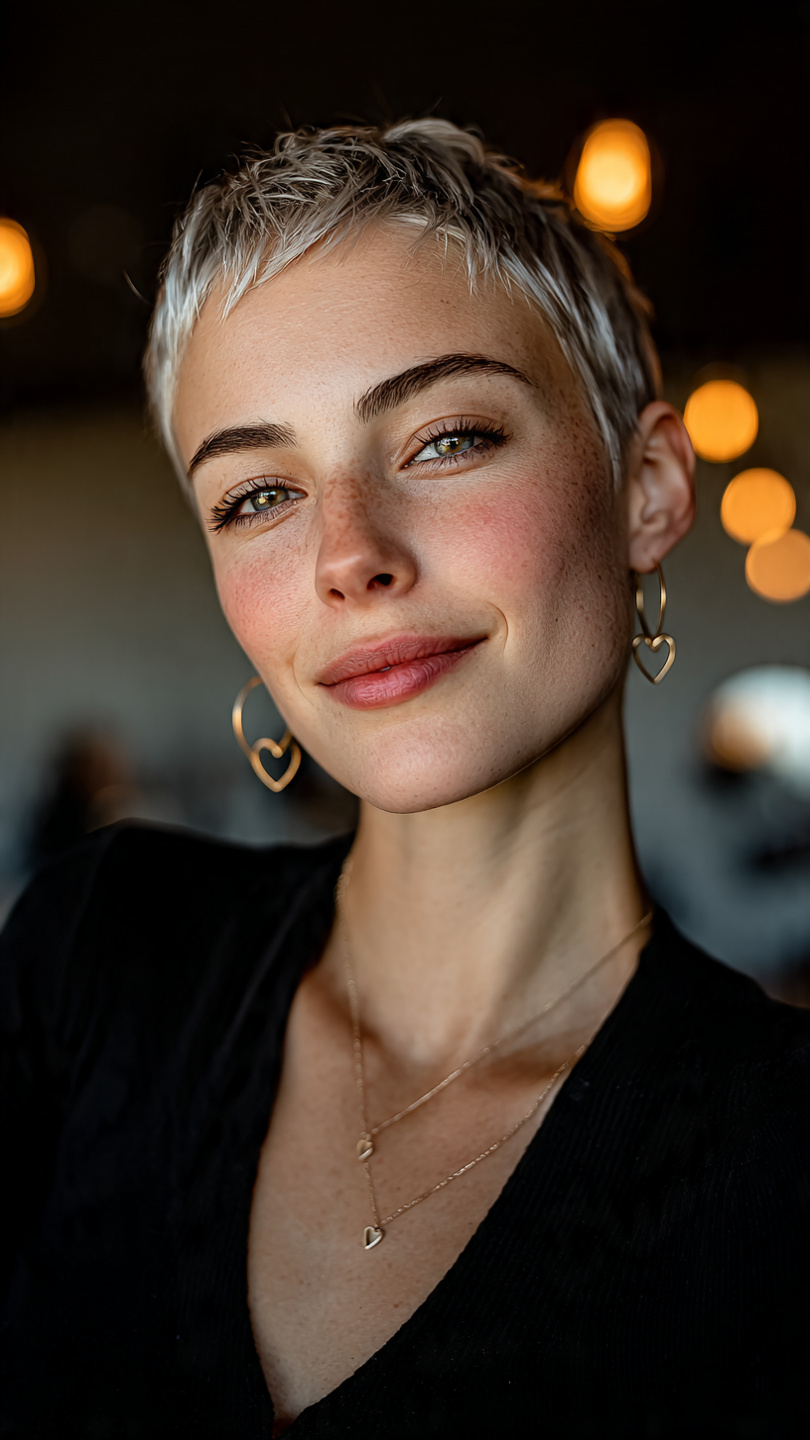 Gefrorene Schönheit: Kurzhaar-Inspirationen in Eisigen Silber- und Platintönen