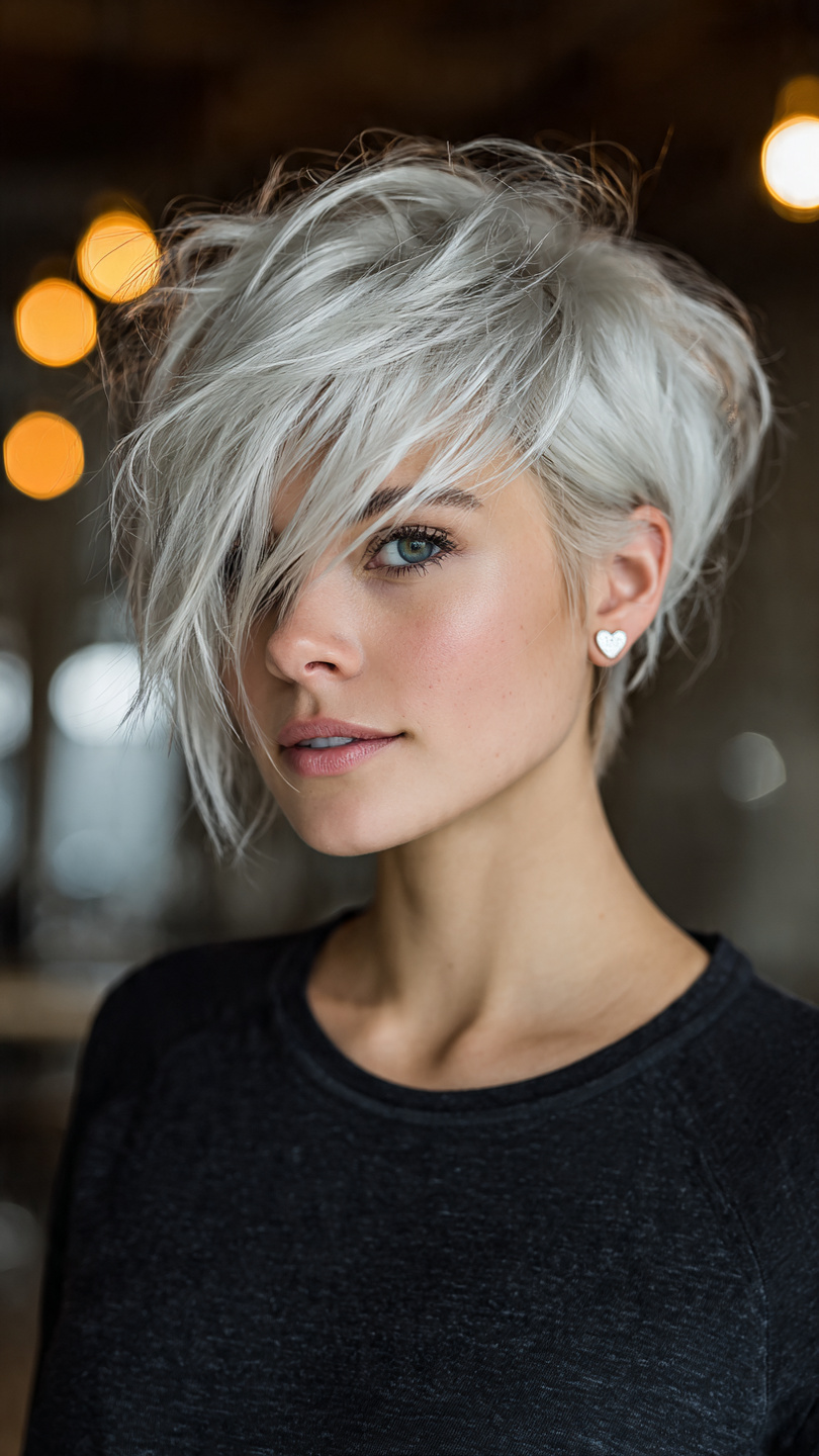 Gefrorene Schönheit: Kurzhaar-Inspirationen in Eisigen Silber- und Platintönen