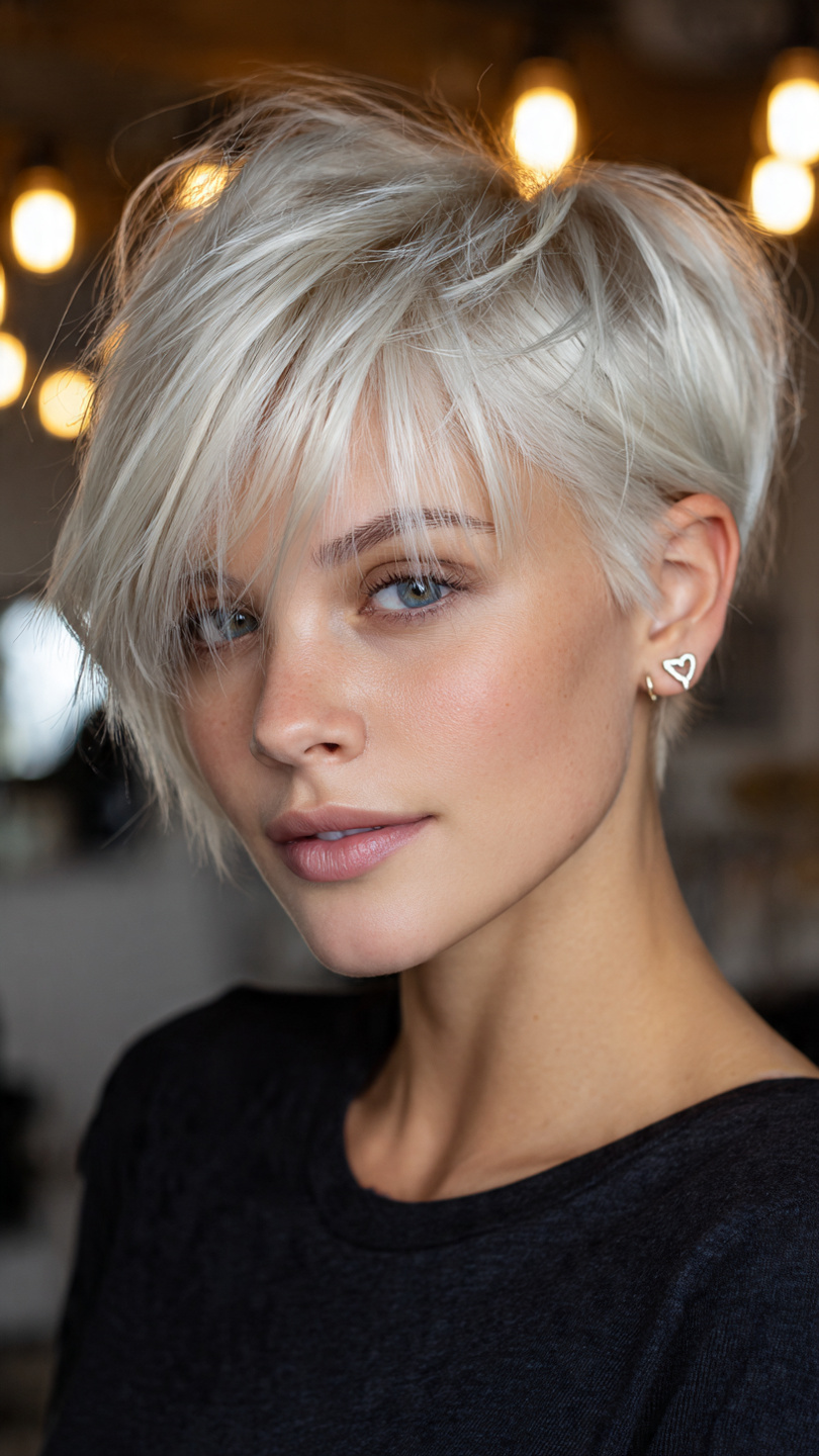 Gefrorene Schönheit: Kurzhaar-Inspirationen in Eisigen Silber- und Platintönen
