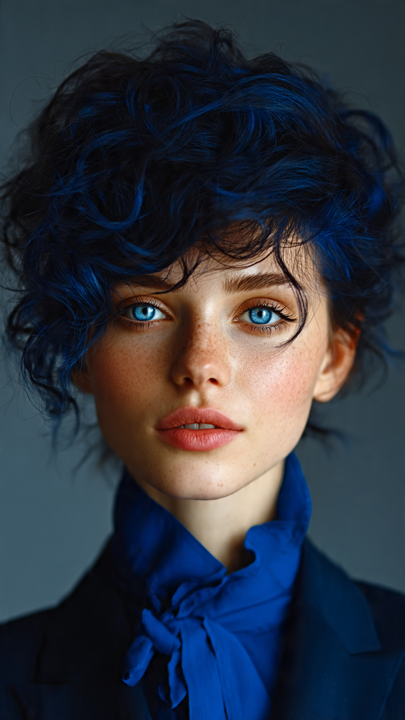 Von Denim bis Electric Blue: Die schönsten Blautöne für moderne Kurzhaarfrisuren