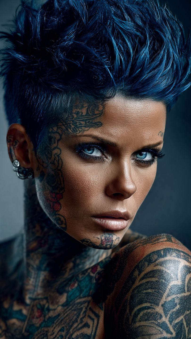 Von Denim bis Electric Blue: Die schönsten Blautöne für moderne Kurzhaarfrisuren