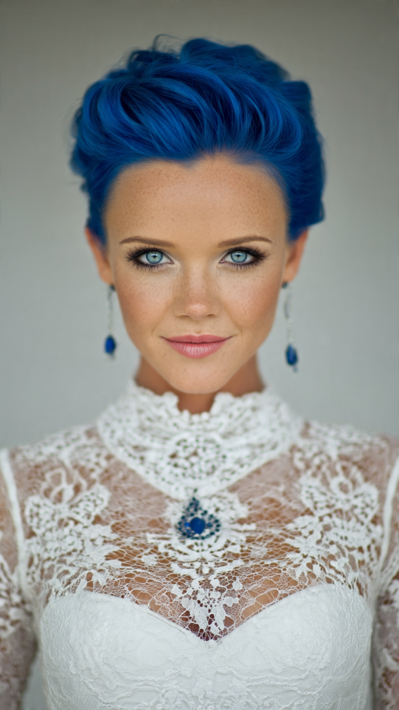 Von Denim bis Electric Blue: Die schönsten Blautöne für moderne Kurzhaarfrisuren