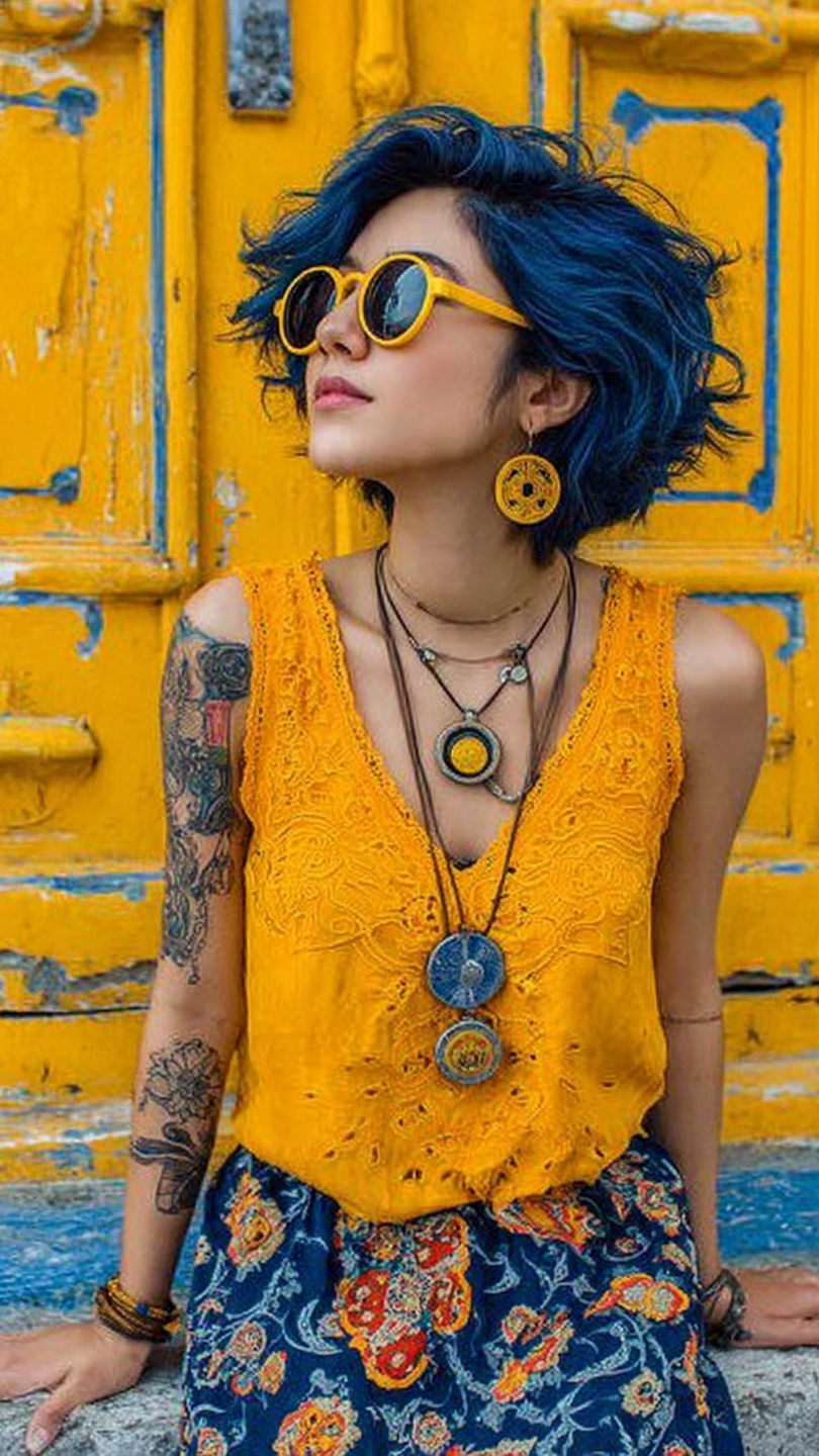 Von Denim bis Electric Blue: Die schönsten Blautöne für moderne Kurzhaarfrisuren