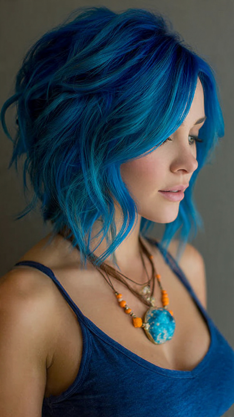 Von Denim bis Electric Blue: Die schönsten Blautöne für moderne Kurzhaarfrisuren