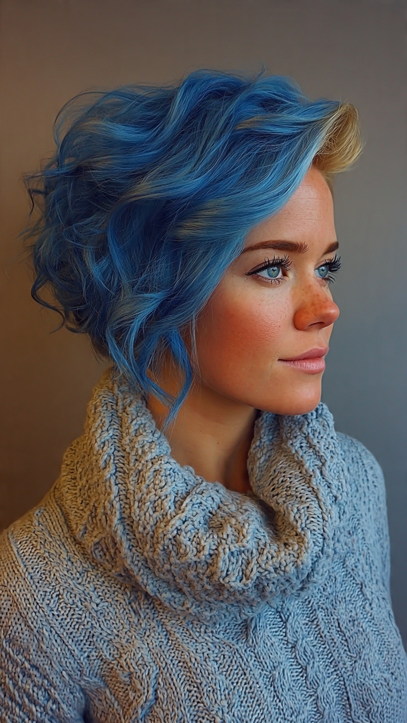 Von Denim bis Electric Blue: Die schönsten Blautöne für moderne Kurzhaarfrisuren