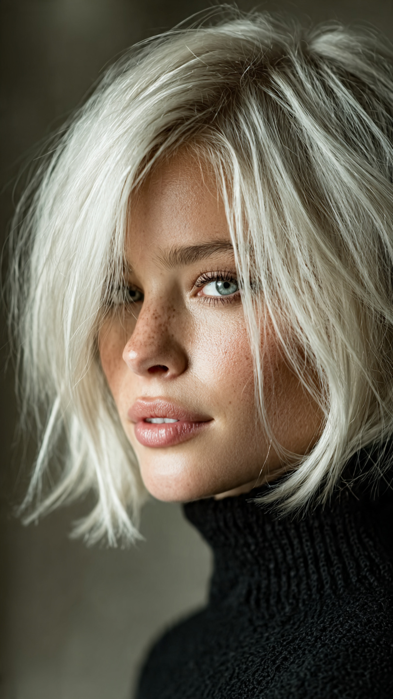 Gefrorene Schönheit: Kurzhaar-Inspirationen in Eisigen Silber- und Platintönen