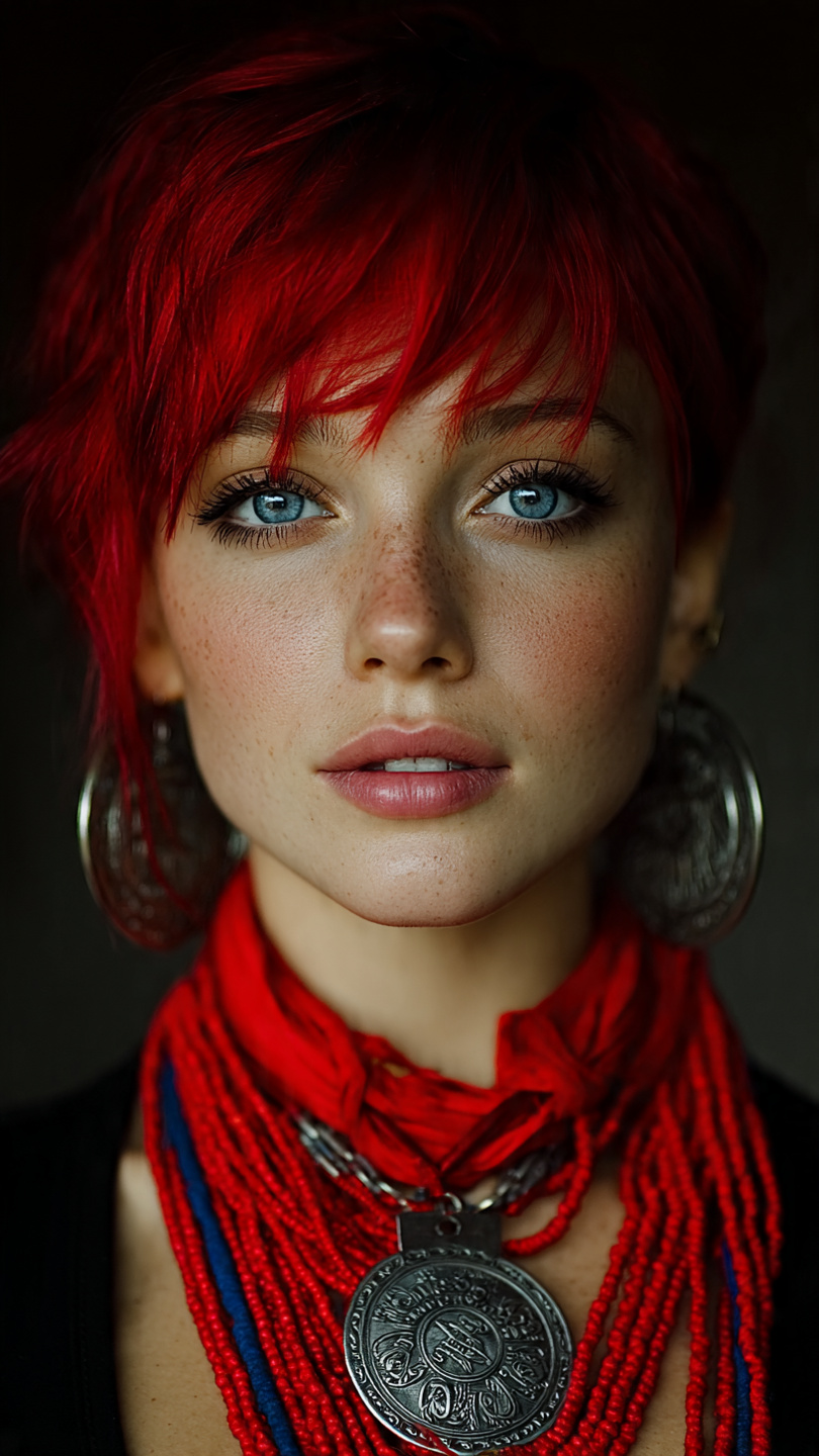 Leuchtend, kurz, rebellisch: der rote Pixie als Statement-Frisur