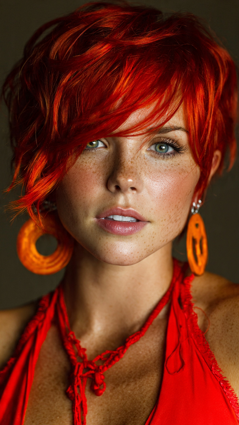 Leuchtend, kurz, rebellisch: der rote Pixie als Statement-Frisur