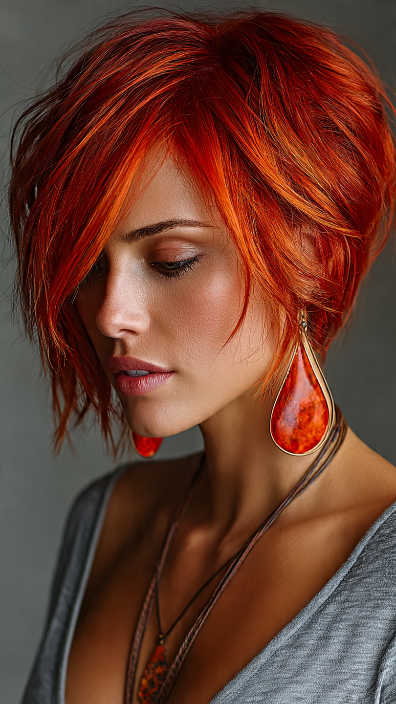 Leuchtend, kurz, rebellisch: der rote Pixie als Statement-Frisur