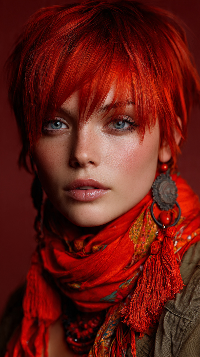 Leuchtend, kurz, rebellisch: der rote Pixie als Statement-Frisur