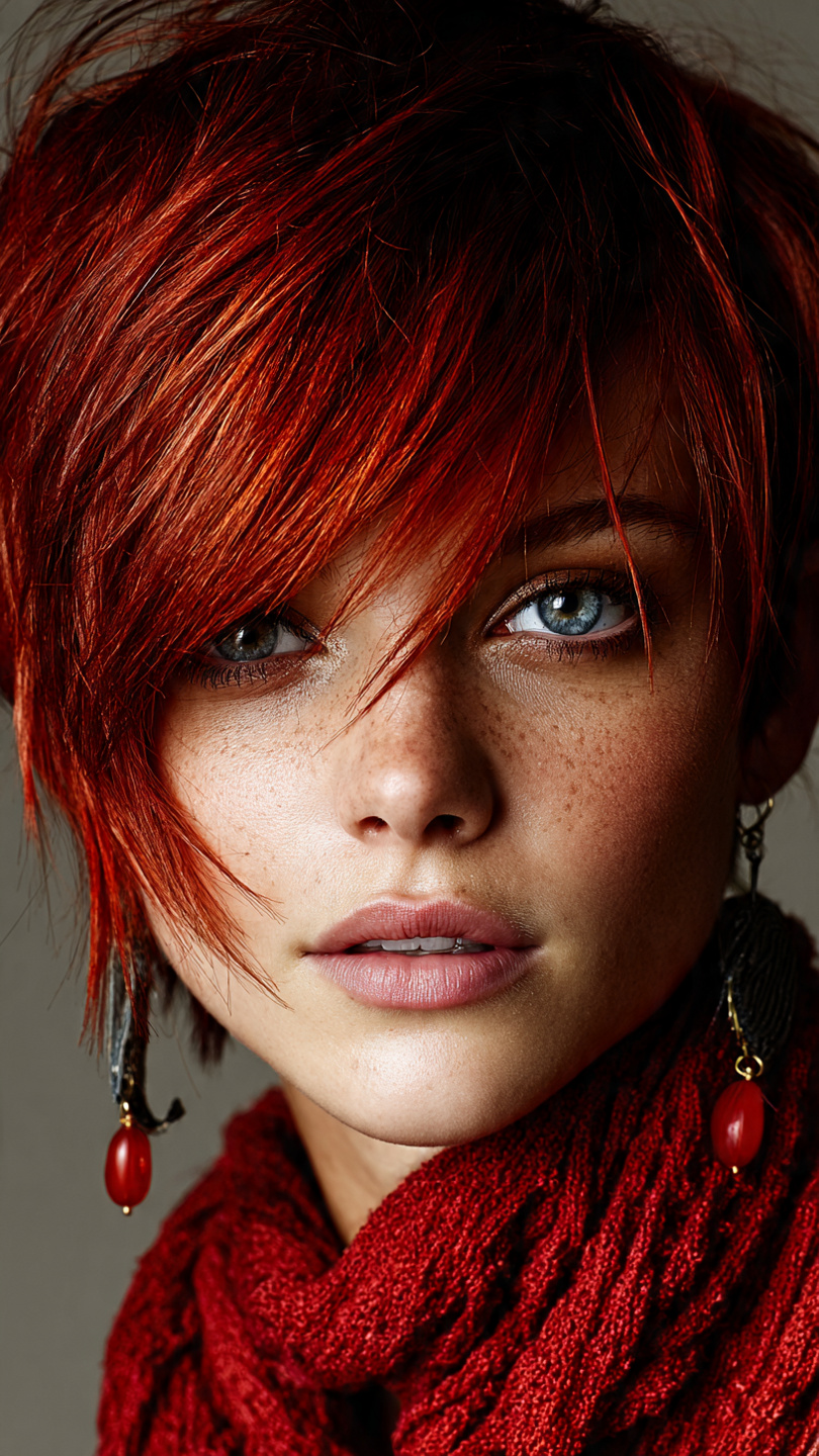 Leuchtend, kurz, rebellisch: der rote Pixie als Statement-Frisur