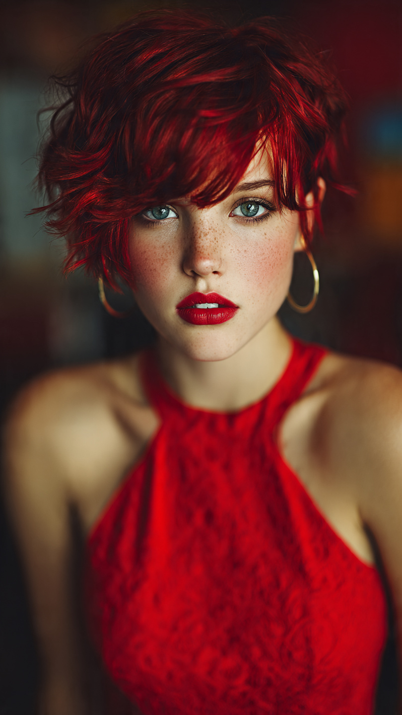 Leuchtend, kurz, rebellisch: der rote Pixie als Statement-Frisur