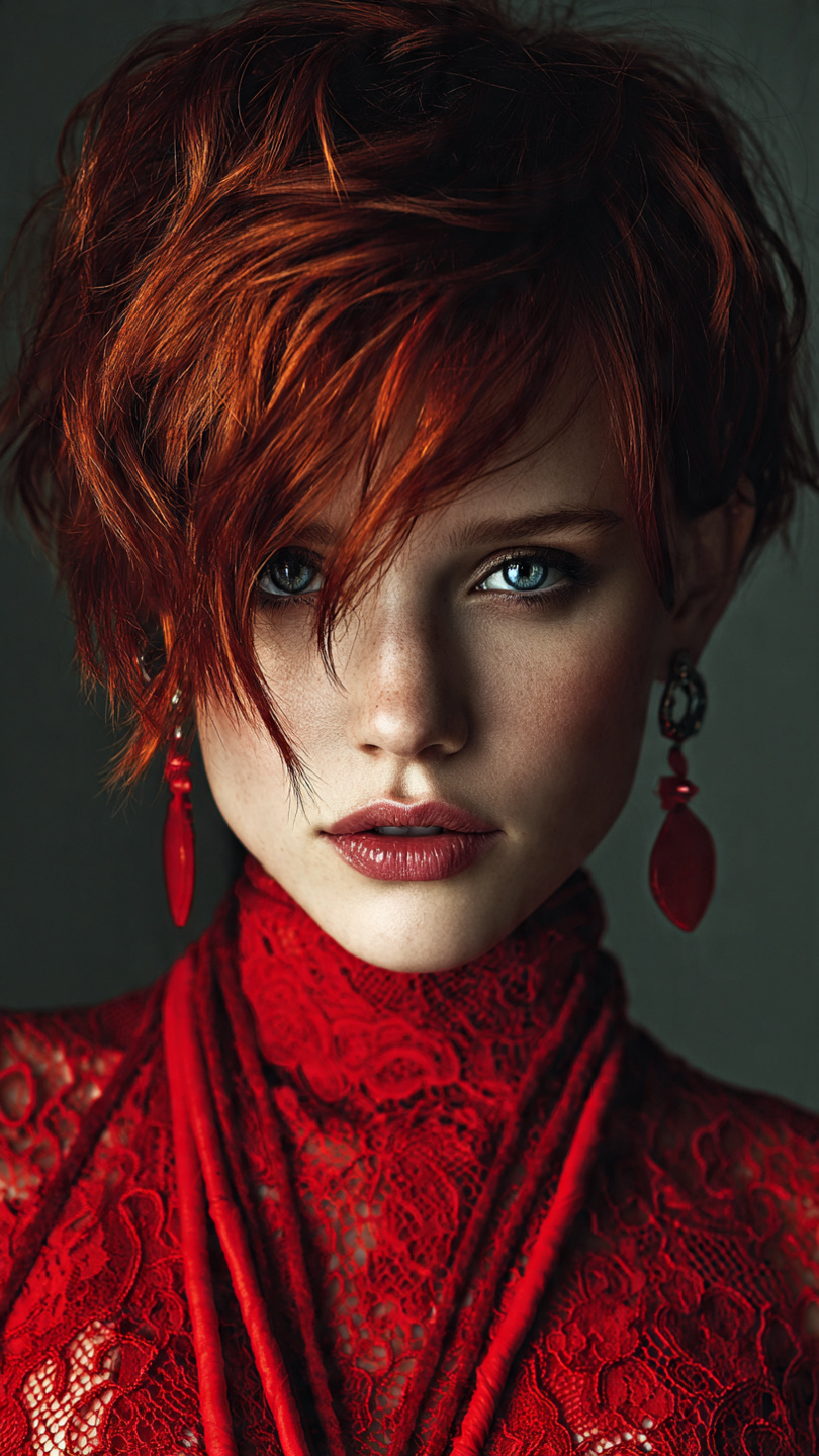 Leuchtend, kurz, rebellisch: der rote Pixie als Statement-Frisur