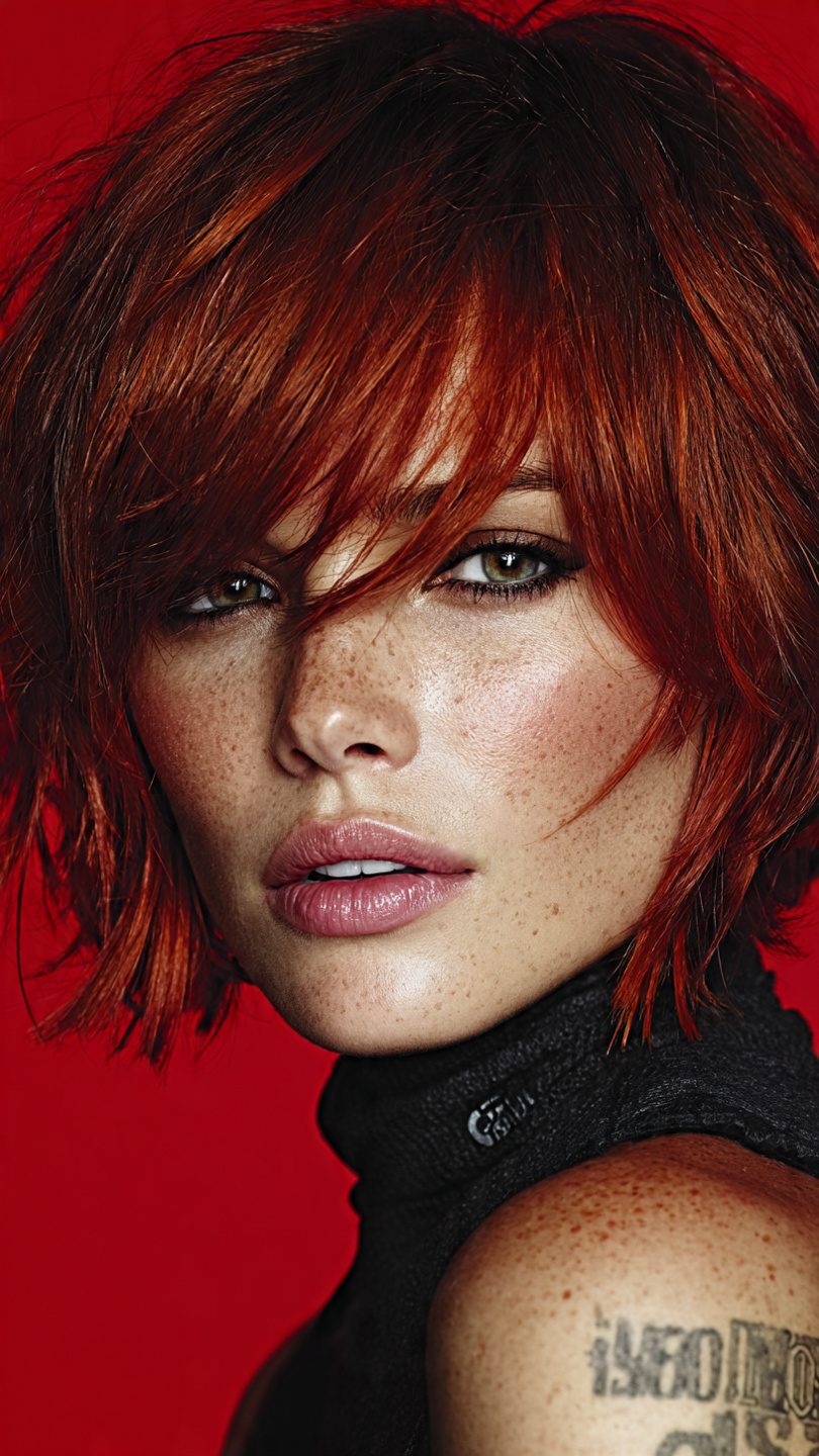 Leuchtend, kurz, rebellisch: der rote Pixie als Statement-Frisur