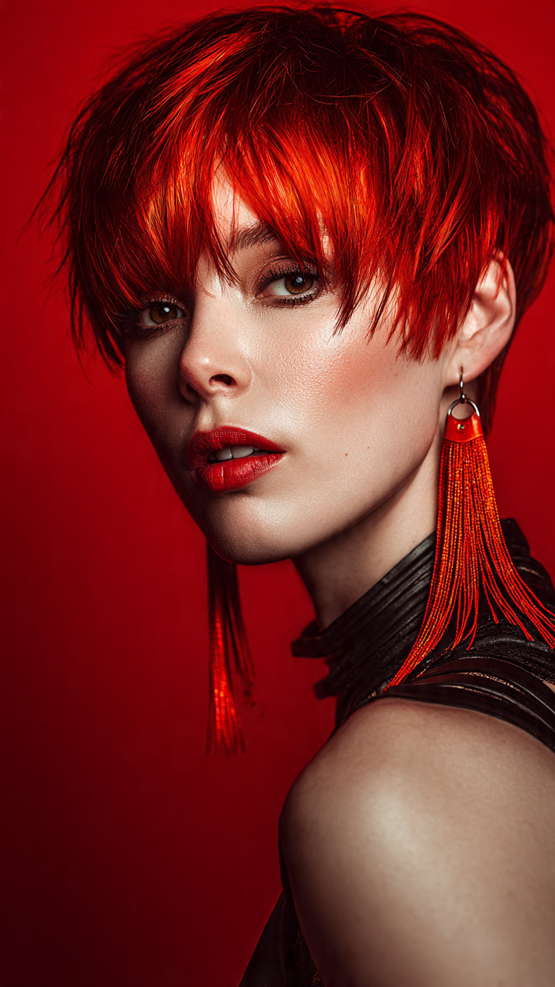 Leuchtend, kurz, rebellisch: der rote Pixie als Statement-Frisur