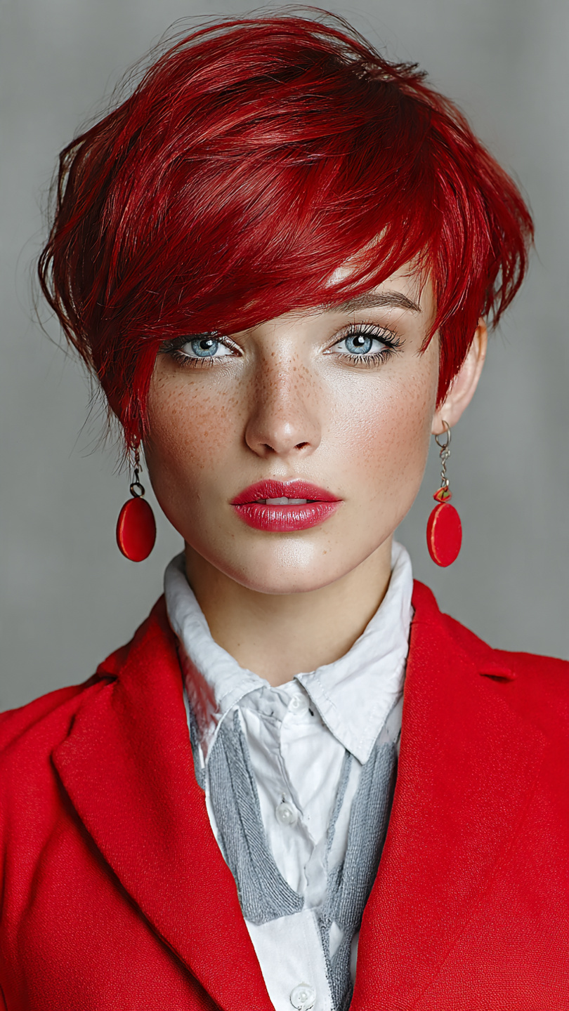 Leuchtend, kurz, rebellisch: der rote Pixie als Statement-Frisur