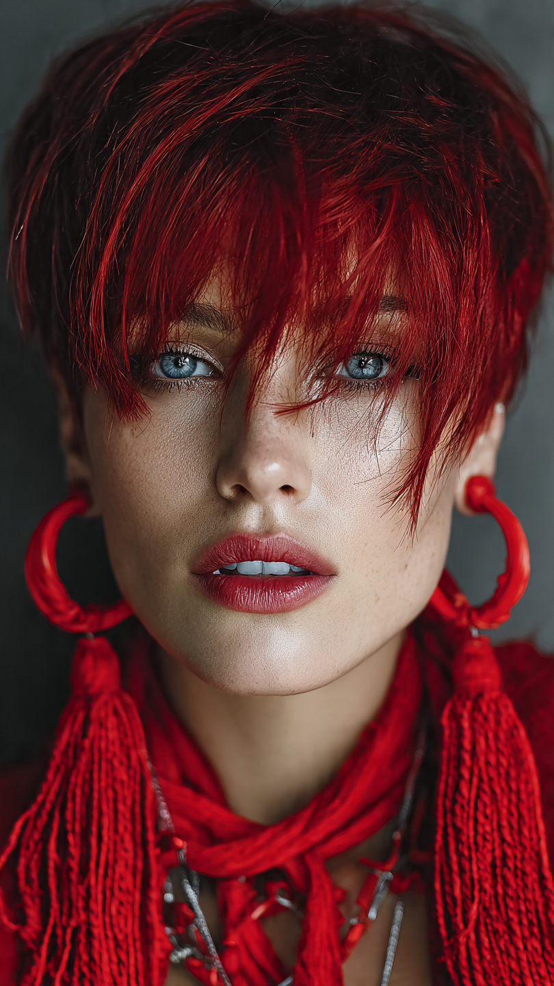 Leuchtend, kurz, rebellisch: der rote Pixie als Statement-Frisur