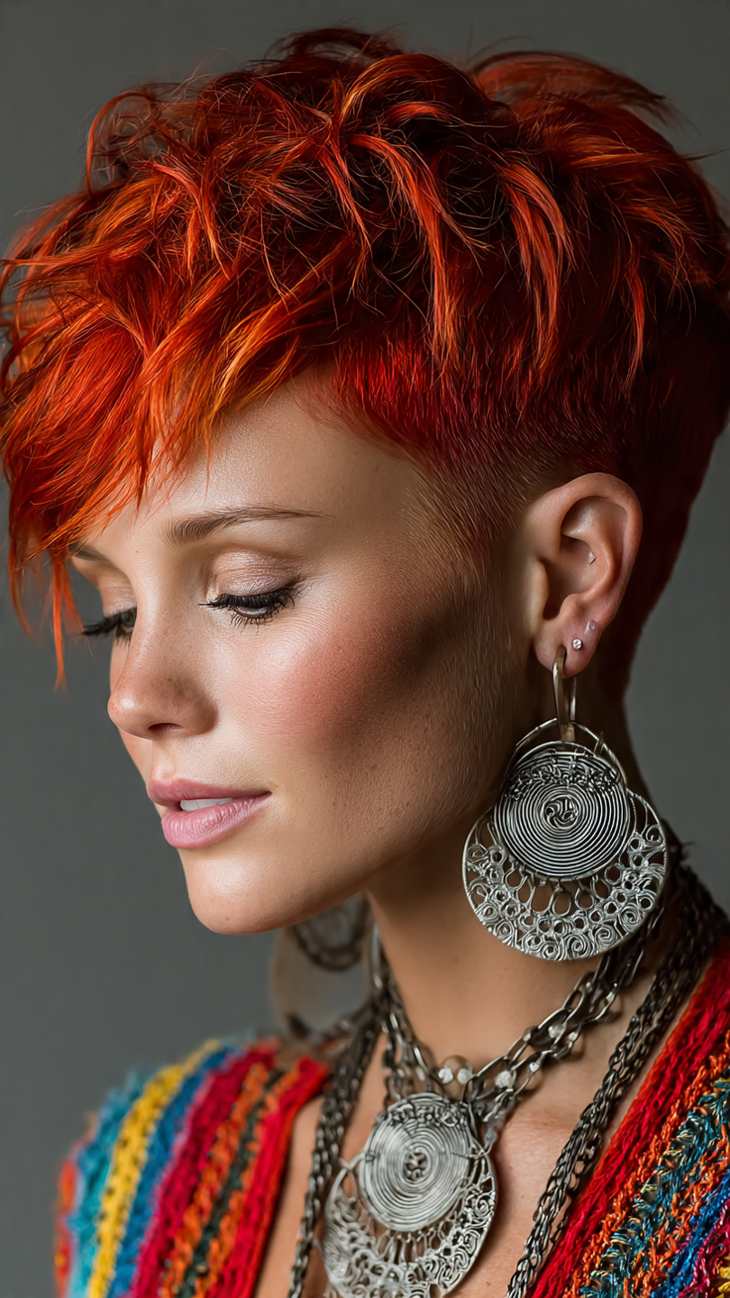 Leuchtend, kurz, rebellisch: der rote Pixie als Statement-Frisur