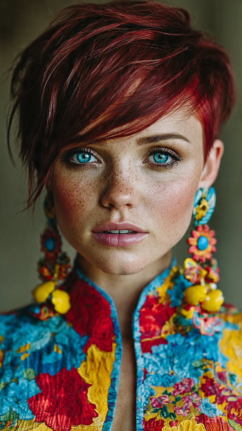 Leuchtend, kurz, rebellisch: der rote Pixie als Statement-Frisur